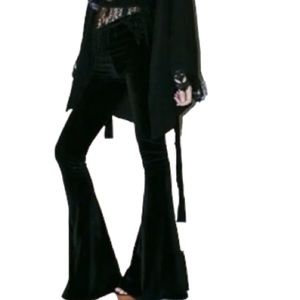 John Galt Crushed Velvet Flare/Bell Pants